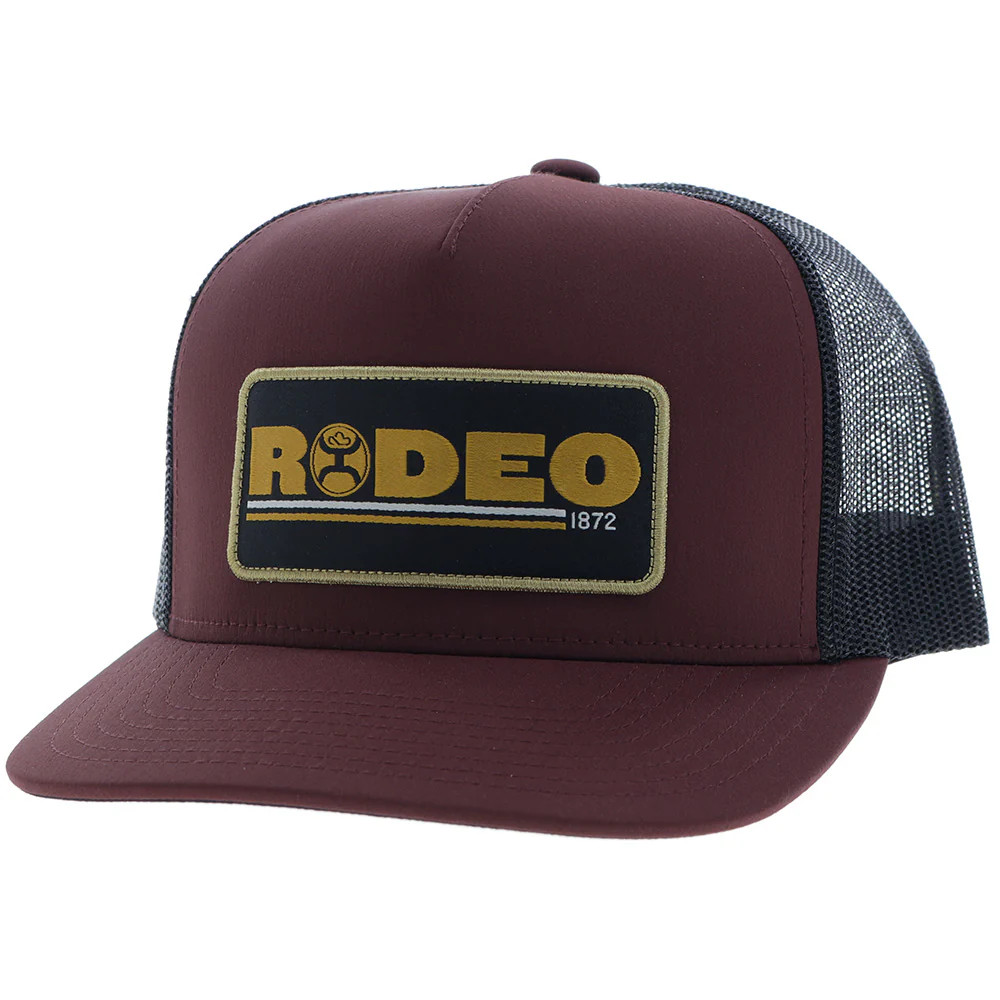 HOOEY "RODEO" HAT MAROON/BLACK W/ BLACK & YELLOW PATCH 2553T-MABK