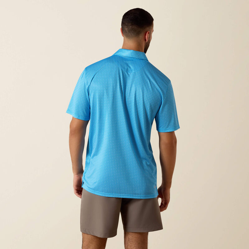 ARIAT ALL OVER PRINT POLO IBIZA BLUE MINI GEO PRINT 10073468