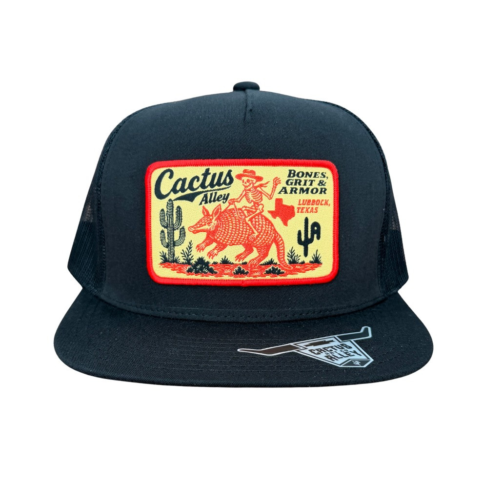 CACTUS ALLEY BONES & GRIT  SNAPBACK CAP BLACK/BLACK 6006BLK-P247