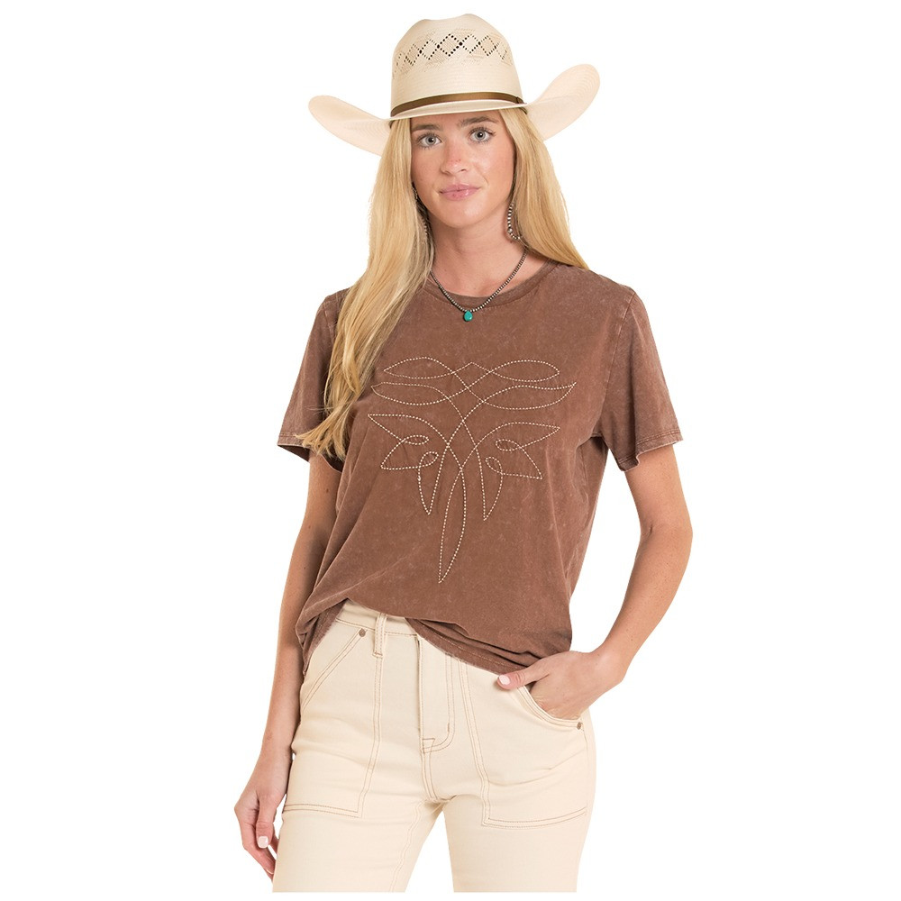 ROCK & ROLL MAHOGANY BOOT STITCH TSHIRT BW21T08797