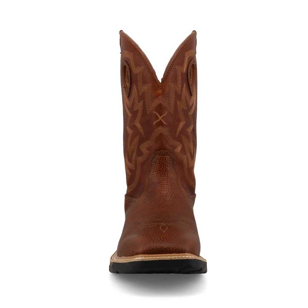 TWISTED 12" WESTERN WORK BOOT RUST BROWN & SADDLE MXBW011