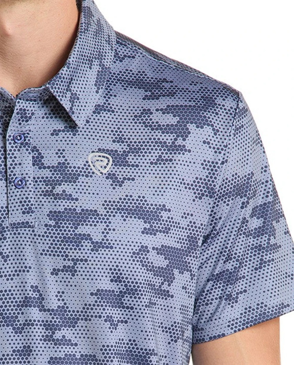 ROCK & ROLL TECHNO CAMO BLUE PRINT POLO BM51T09604