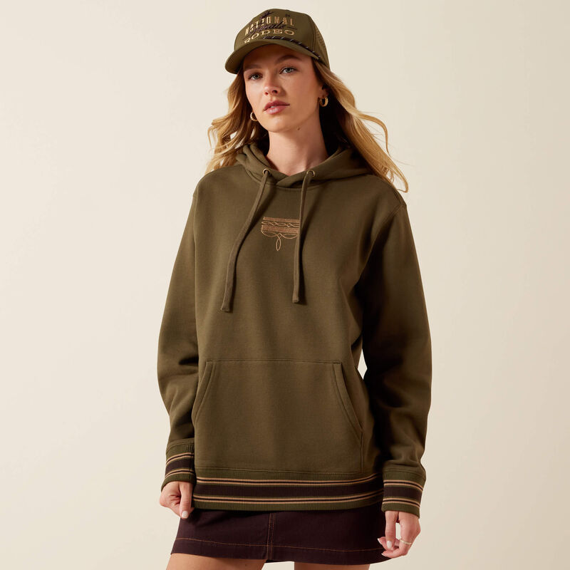 ARIAT THREADED THROUGH HOODIE IVY GREEN 10079330