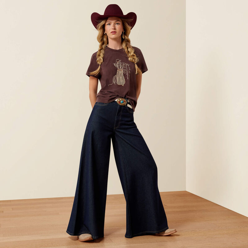 ARIAT REBEL WITH A CAUSE T-SHIRT CHOCOLATE PLUM 10079672