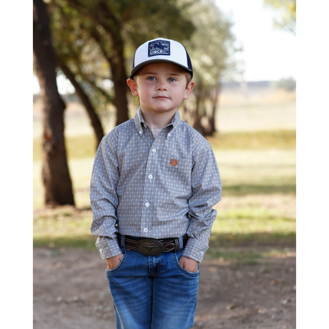 CINCH TODDLER BOYS DIAMOND PRINT BUTTON DOWN SHIRT MTW7061423