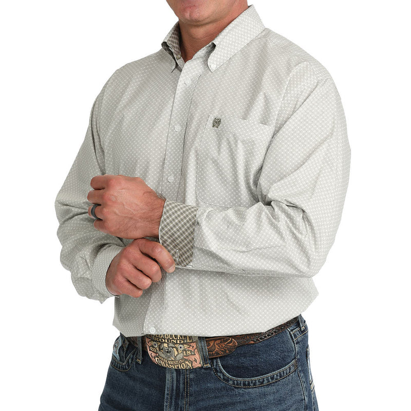 CINCH LONG SLEEVE BUTTON-DOWN SHIRT OLIVE PRINT MTW1106128