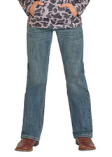 ROCK & ROLL BOYS REGULAR FIT PLEATHER STITCH BOOTCUT JEANS BB0BD08052