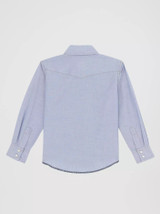 WRANGLER KIDS COWBOY CUT WESTERN SNAP SHIRT BLUE CHAMBRAY BW7013B