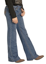 ROCK & ROLL GIRLS BOOT STITCH POCKET TROUSER JEANS BG5MD08059