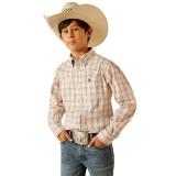 ARIAT BOYS PRO JASE LONG SLEEVE LIGHT BROWN SHIRT 10054792