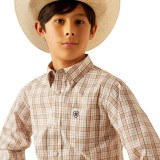 ARIAT BOYS PRO JASE LONG SLEEVE LIGHT BROWN SHIRT 10054792