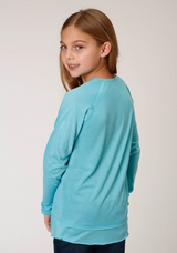 ROPER GIRLS TURQUOISE JERSEY KNIT TEE 03-009-0513-6116