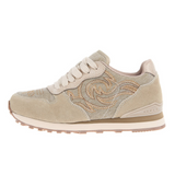 ROPER WOMENS GIDDY UP CREAM COW SUEDE SNEAKER 09-021-1797-3762