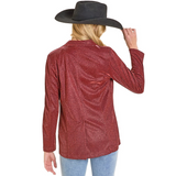 ROCK & ROLL WOMENS IRIDESCENT BLAZER RED BW96T07787