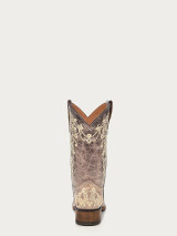 CORRAL TEENS BONE FLORAL EMBROIDERY COWBOY BOOT A2980
