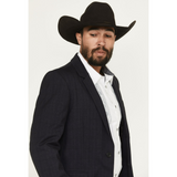 ROCK & ROLL TONAL PLAID PRINT SLIM SPORT COAT BLACK BM96C06099