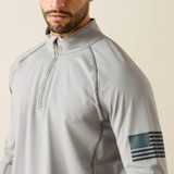 ARIAT MENS FR COMBAT STRETCH PATRIOT 1/4 ZIP WORK SHIRT 10035420