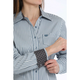 CINCH WOMENS LONG SLEEVE TENCEL BUTTON SHIRT BLUE MSW9164230