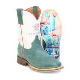 TIN HAUL KIDS DIAMOND GIRL CACTUS ROSE SOLE SQUARE TOE BOOT 14-018-0101-5054