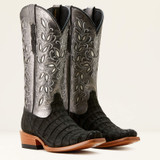ARIAT FUTURITY SILK WESTERN BOOT BLACK SUEDED CAIMAN 10053721