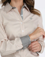 CINCH WOMENS TENCE ARENA FIT BUTTON-DOWN SHIRT ORANGE/GREY MSW9165072