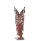CIRCLE G LADIES COGNAC EMBROIDERY SQUARE TOE BOOT L2000