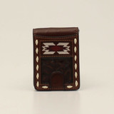 M&F NOCONA BUCK LACING BIFOLD MONEY CLIP WALLET BROWN N500040002