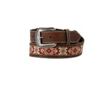 M&F MENS 3D EMBROIDERED INLAY BUCK LACED TEXTURED BELT D100017804