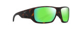 MAUI JIM KEHA POLARIZED WRAP SUNGLASSES GREEN/HAVANA GM663-10
