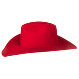 RODEO KING 4 1/4" BRIM 7X OPEN CROWN FELT COWBOY HAT RED RK482