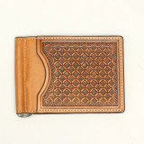 M&F NOCONA MENS EMBOSSED SLIM FOLD MONEY CLIP WALLET BROWN N5412748