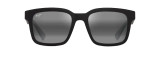 MAUI JIM OPIOPIO ASIAN FIT POLARIZED RECTANGULAR SUNGLASSES GREY/BLACK 659-02