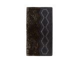 M&F 3D MENS HAND TOOLED ROUGHOUT BODY RODEO WALLET D250015503