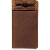 BRIGHTON SILVER CREEK FENCED IN CHECKBOOK WALLET BROWN E80219