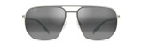 MAUI JIM SHARKS COVE POLARIZED AVIATOR SUNGLASSES GREY/TITANIUM 605-17