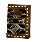 M&F DIAMOND LACING TRIFOLD WALLET BROWN A3559202