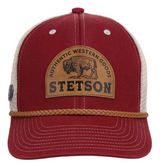 STETSON MENS AUTHENTIC WESTERN GOODS LEATHER CAP RED 07-077-0102-0138