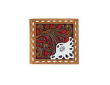 M&F NOCONA MENS SUEDE UNDERLAY BIFOLD WALLET TAN/RED N5414904