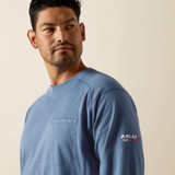 ARIAT FR AIR CREW T-SHIRT MEDIUM BLUE 10062563