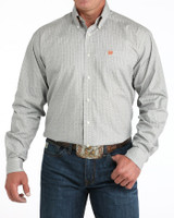 CINCH MENS CLASSIC FIT BUTTON-DOWN SHIRT CREAM/GREY MTW1105961
