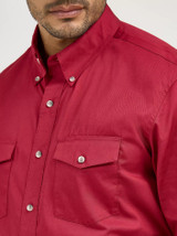 WRANGLER PAINTED DESERT LONG SLEEVE BUTTON DOWN TWILL SHIRT RED MP3522R