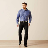 ARIAT WRINKLE FREE SOLID PINPOINT OXFORD CLASSIC FIT BLUE 10065842