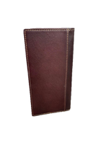 TOP NOTCH BASKETWEAVE LEATHER TALL WALLET COFFEE 60205CF