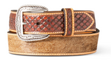 M&F ARIAT DIAMOND EMBOSSED CALF HAIR BELT A1042102