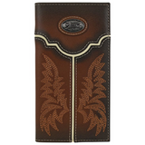 TRENDITIONS JUSTIN BURNISHED TAN YOKE CONCHO RODEO WALLET 24010767W1