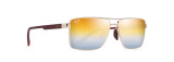 MAUI JIM PIHA POLARIZED AVIATOR SUNGLASSES GOLD/SILVER/BURGANDY MJ0621S-003