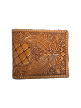 WESTERN FASHION FLORAL TOOLED LEATHER BIFOLD WALLET XWBH1001