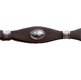 TOP NOTCH HORSE HEAD CONCHO LEATHER HAT BAND COFFEE BROWN HBHORSECF