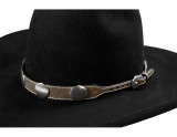 M&F 3D HAMMERED CONCHO LEATHER HATBAND BROWN D740003102