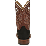 JUSTIN BIG NEWS 11" WESTERN BOOT BLACK COWHIDE FN7022